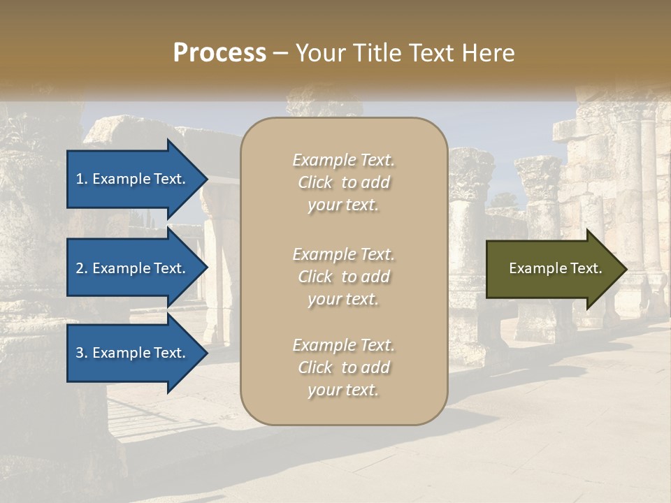 A Group Of Ancient Ruins With Columns In The Foreground PowerPoint Template
