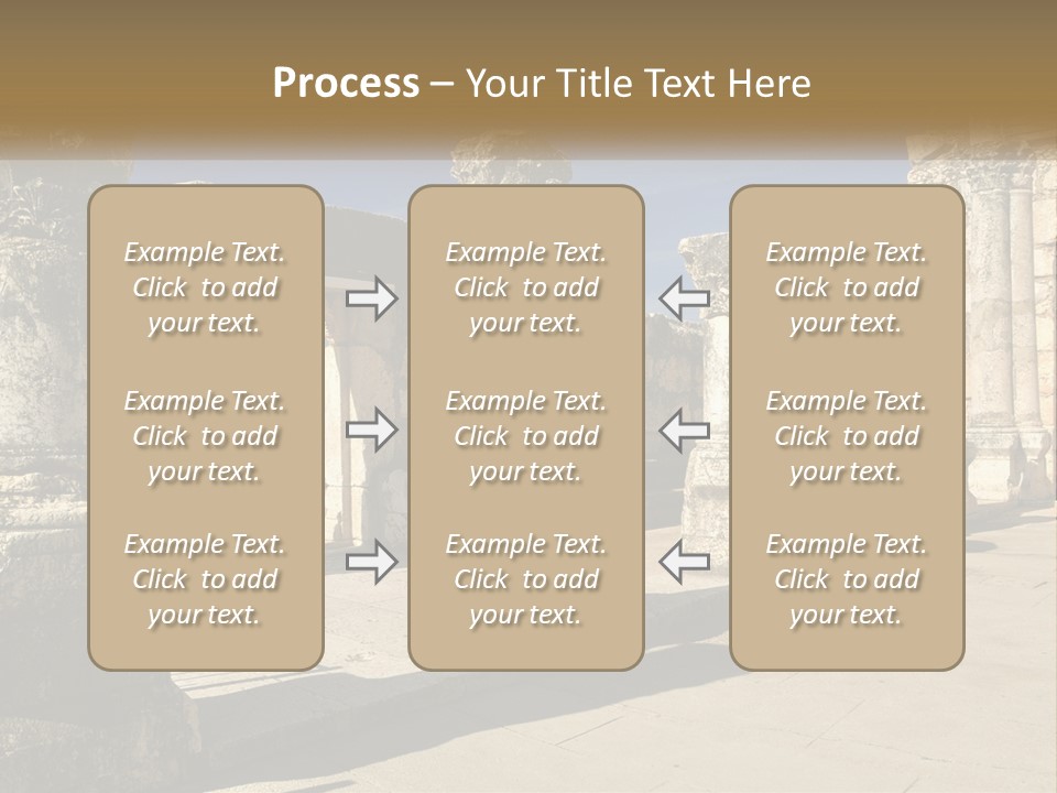 A Group Of Ancient Ruins With Columns In The Foreground PowerPoint Template