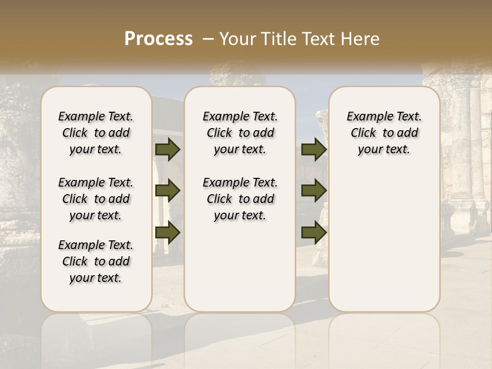 A Group Of Ancient Ruins With Columns In The Foreground PowerPoint Template