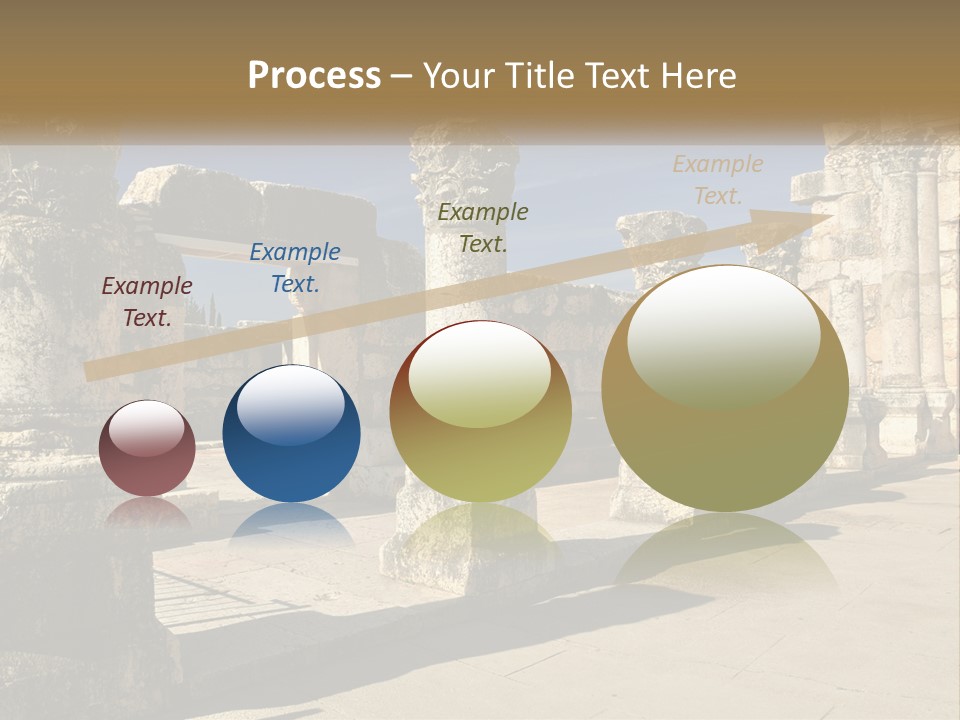 A Group Of Ancient Ruins With Columns In The Foreground PowerPoint Template