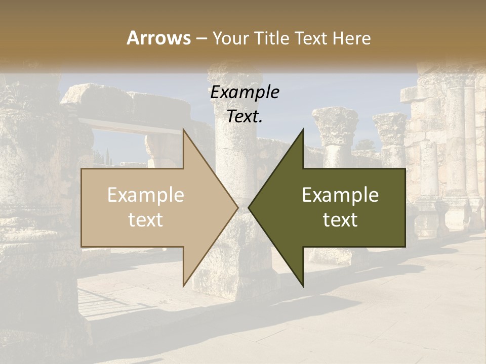 A Group Of Ancient Ruins With Columns In The Foreground PowerPoint Template