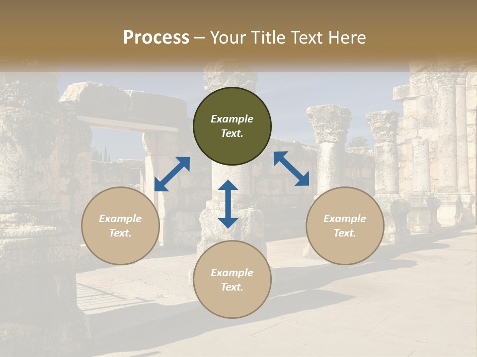 A Group Of Ancient Ruins With Columns In The Foreground PowerPoint Template