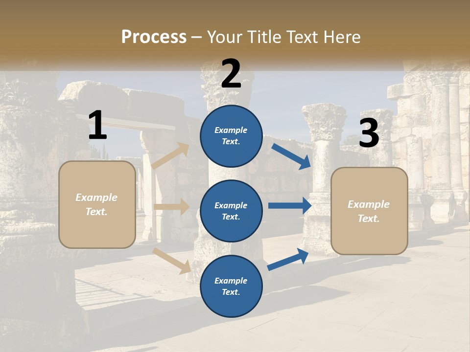 A Group Of Ancient Ruins With Columns In The Foreground PowerPoint Template
