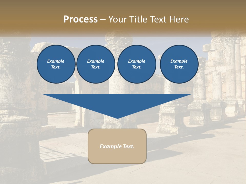A Group Of Ancient Ruins With Columns In The Foreground PowerPoint Template