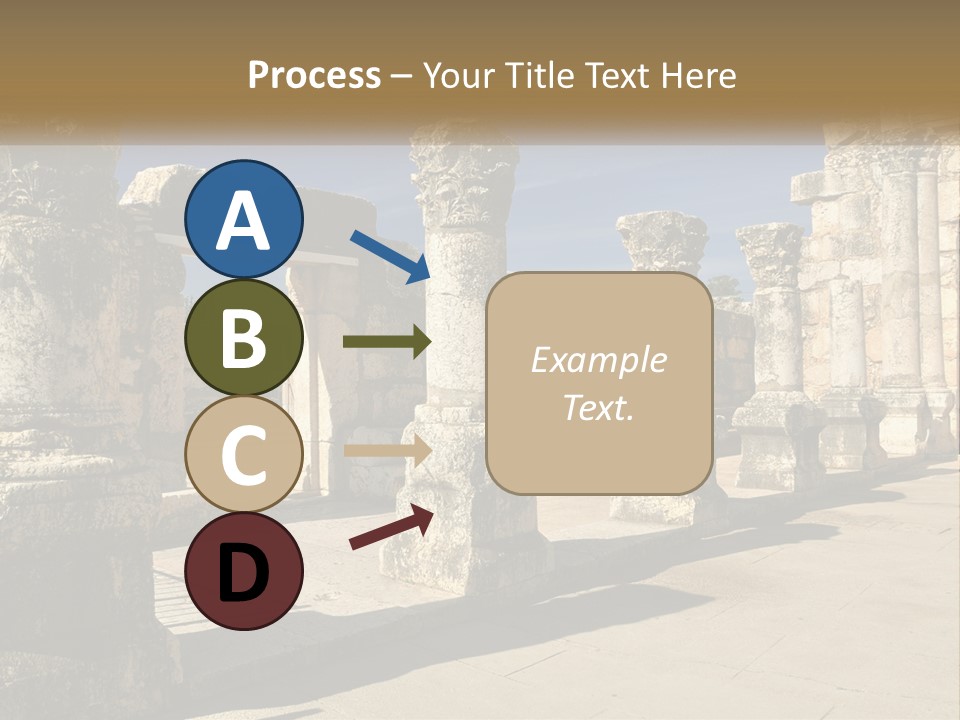 A Group Of Ancient Ruins With Columns In The Foreground PowerPoint Template
