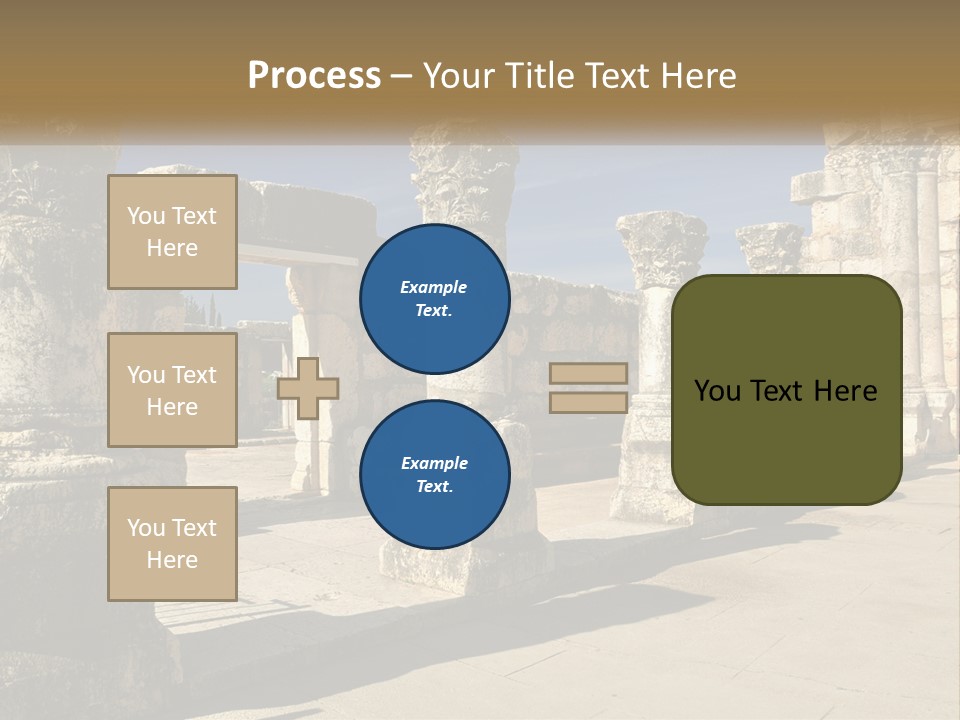 A Group Of Ancient Ruins With Columns In The Foreground PowerPoint Template