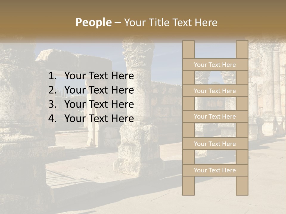 A Group Of Ancient Ruins With Columns In The Foreground PowerPoint Template