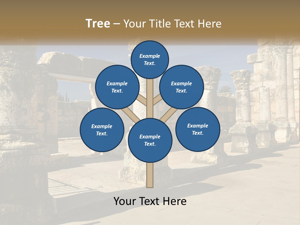 A Group Of Ancient Ruins With Columns In The Foreground PowerPoint Template