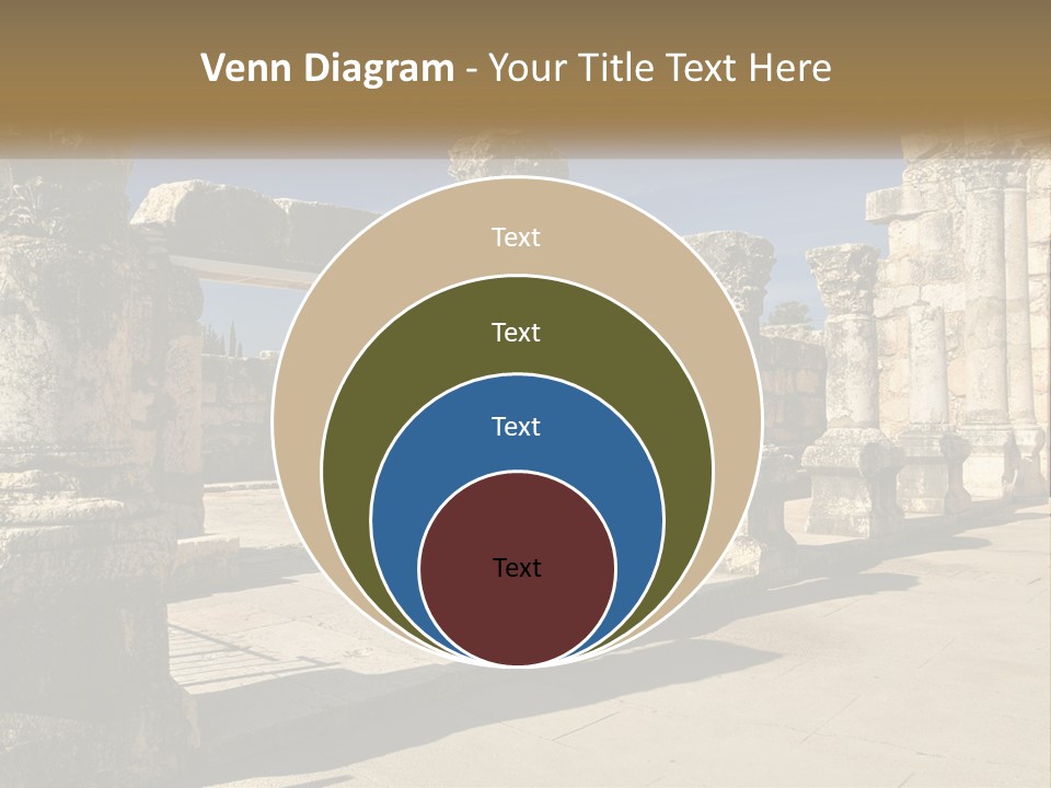 A Group Of Ancient Ruins With Columns In The Foreground PowerPoint Template