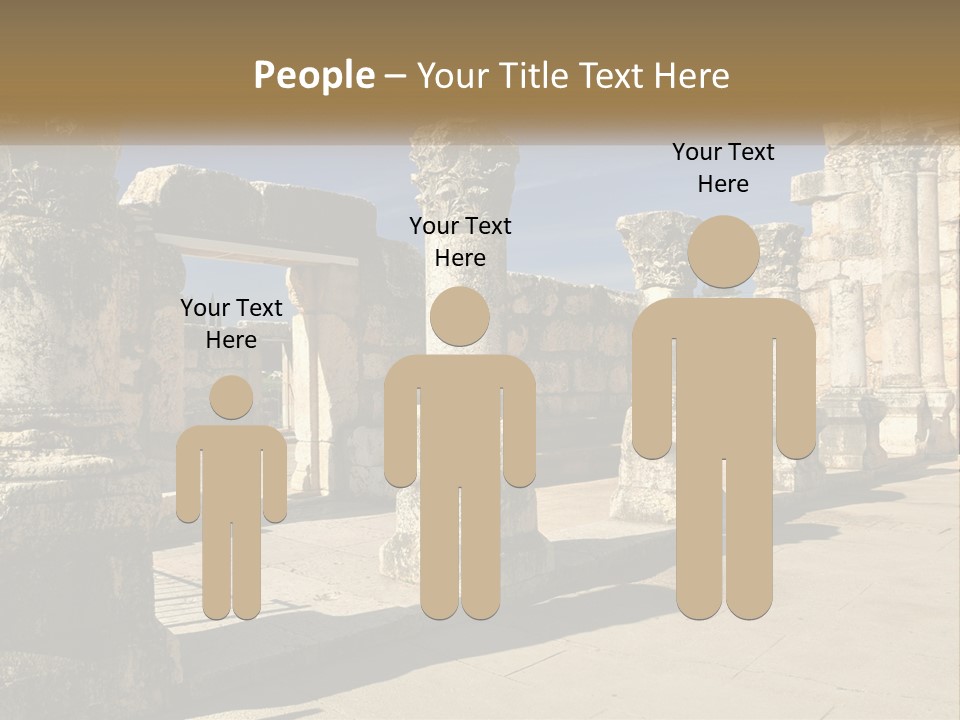 A Group Of Ancient Ruins With Columns In The Foreground PowerPoint Template