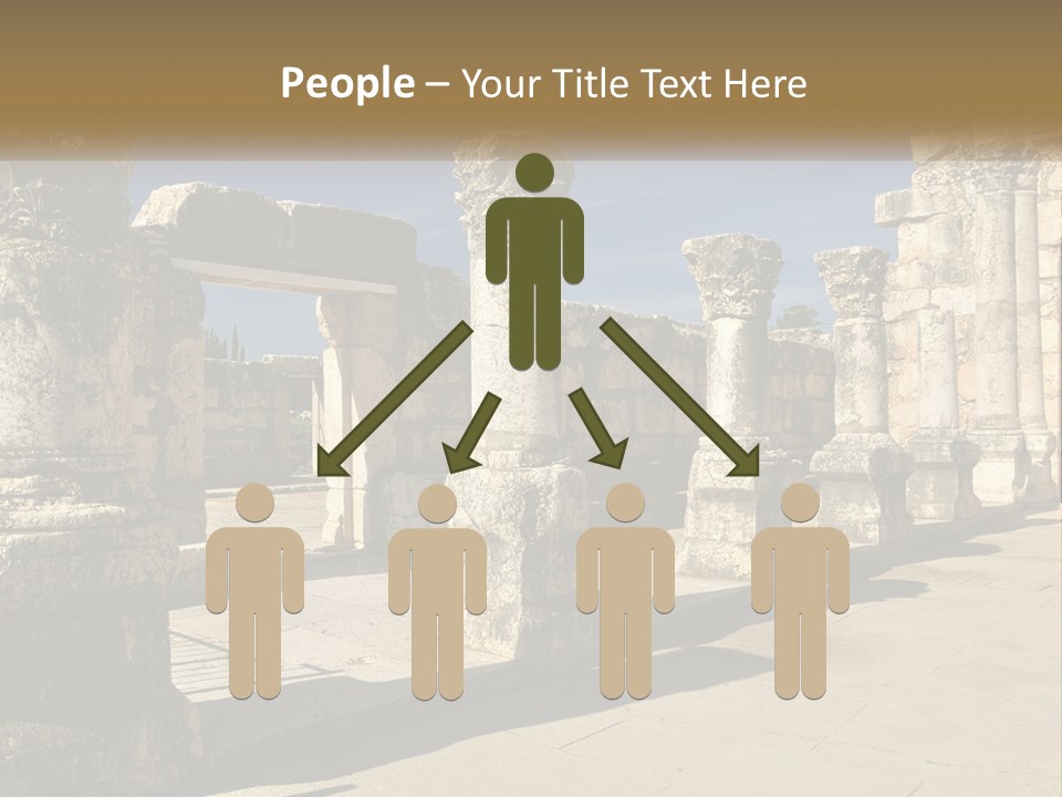 A Group Of Ancient Ruins With Columns In The Foreground PowerPoint Template