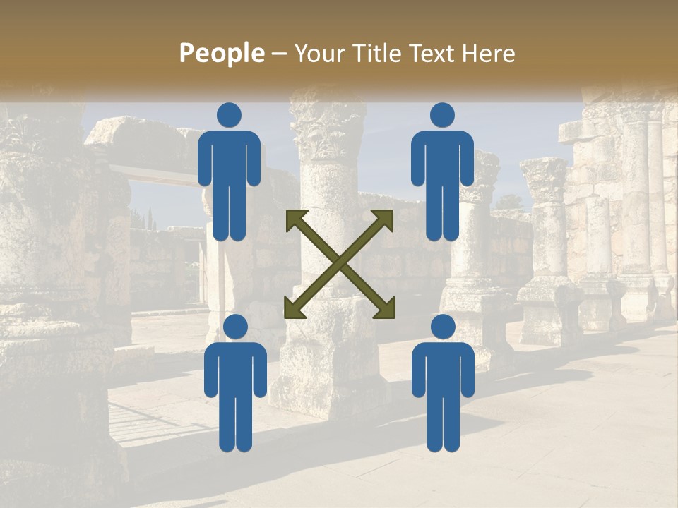 A Group Of Ancient Ruins With Columns In The Foreground PowerPoint Template