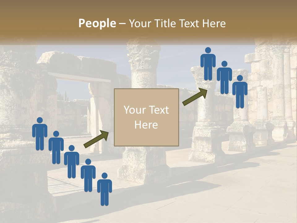 A Group Of Ancient Ruins With Columns In The Foreground PowerPoint Template