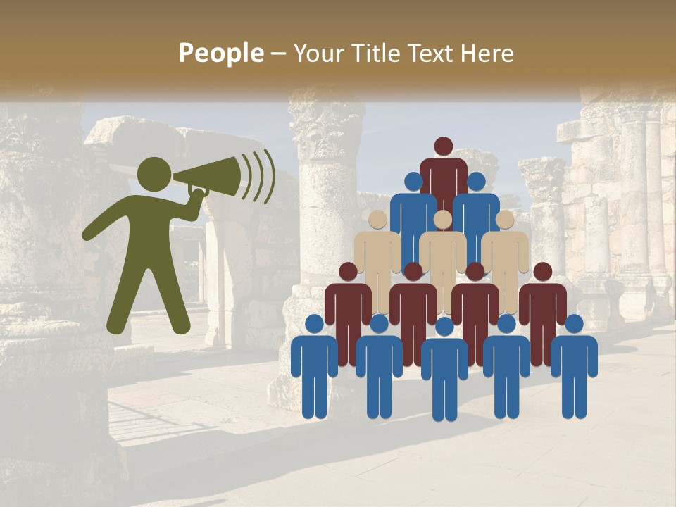 A Group Of Ancient Ruins With Columns In The Foreground PowerPoint Template