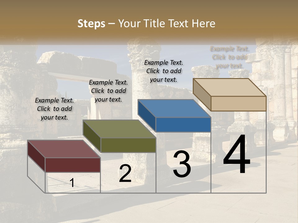 A Group Of Ancient Ruins With Columns In The Foreground PowerPoint Template