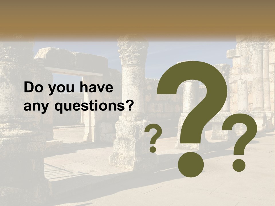 A Group Of Ancient Ruins With Columns In The Foreground PowerPoint Template