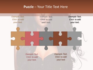 A Woman In A Corset With Long Black Hair PowerPoint Template