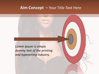 A Woman In A Corset With Long Black Hair PowerPoint Template