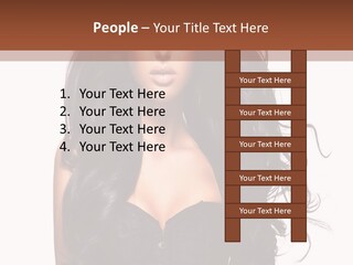 A Woman In A Corset With Long Black Hair PowerPoint Template
