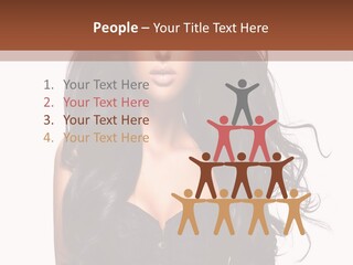 A Woman In A Corset With Long Black Hair PowerPoint Template