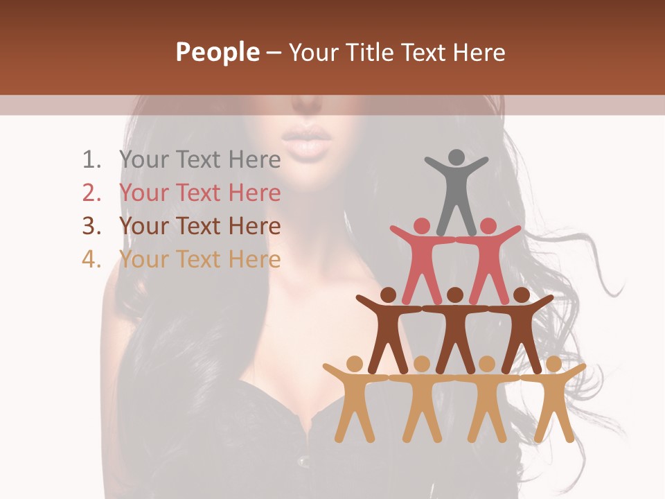 A Woman In A Corset With Long Black Hair PowerPoint Template