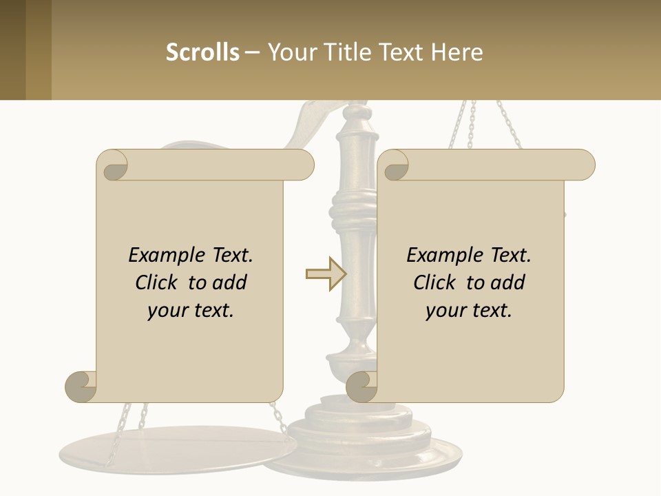 A Scale With A Sign On It That Says Name Of Presentation PowerPoint Template