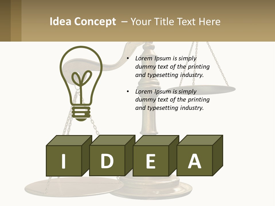 A Scale With A Sign On It That Says Name Of Presentation PowerPoint Template