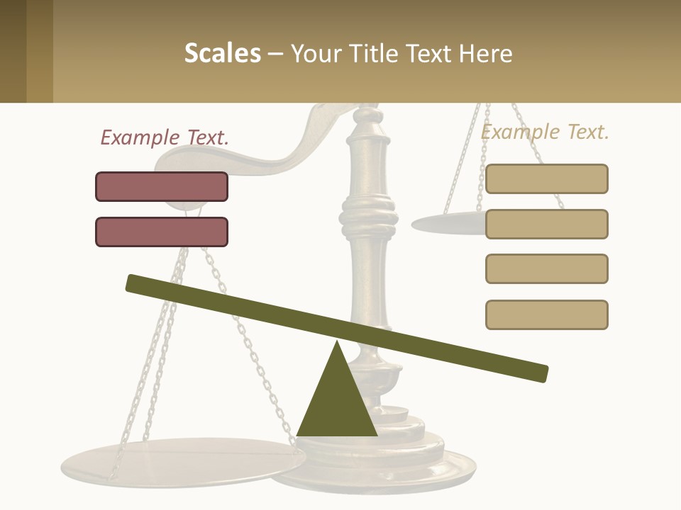 A Scale With A Sign On It That Says Name Of Presentation PowerPoint Template