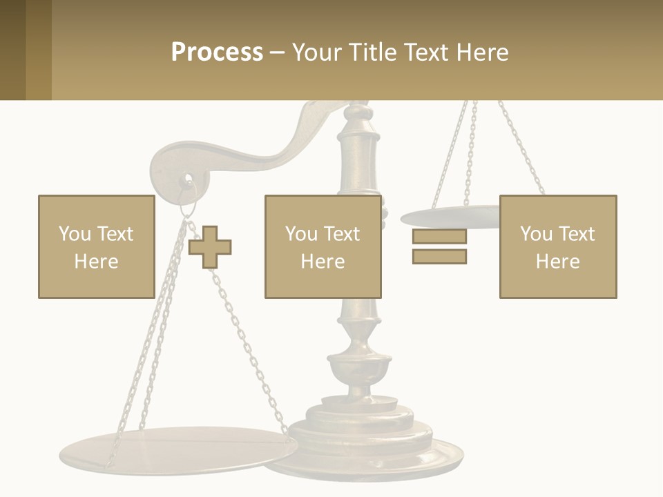 A Scale With A Sign On It That Says Name Of Presentation PowerPoint Template