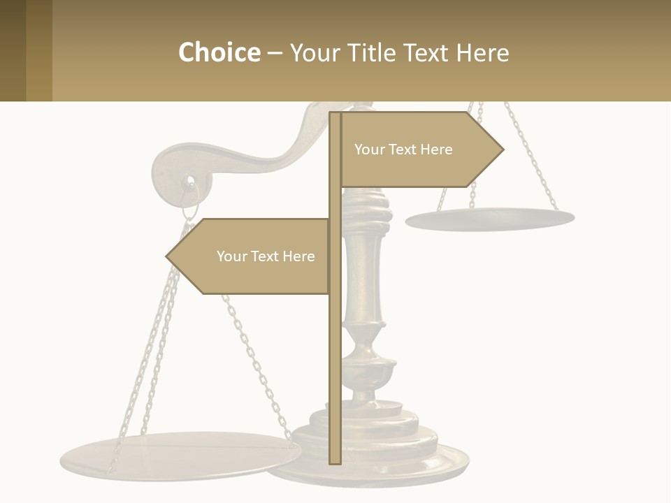 A Scale With A Sign On It That Says Name Of Presentation PowerPoint Template