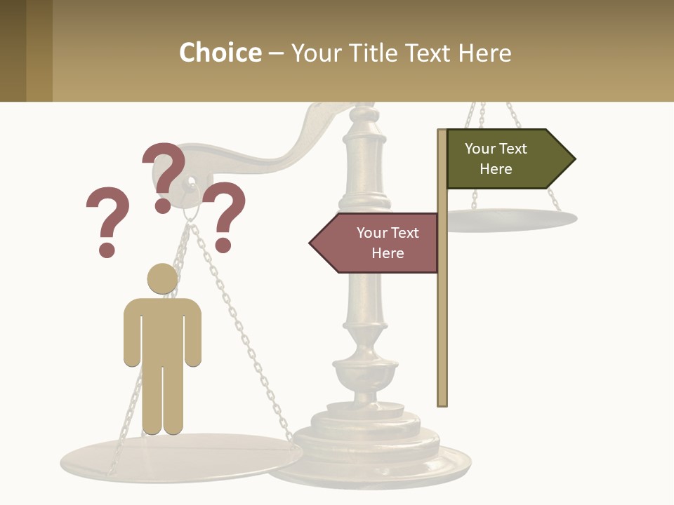 A Scale With A Sign On It That Says Name Of Presentation PowerPoint Template