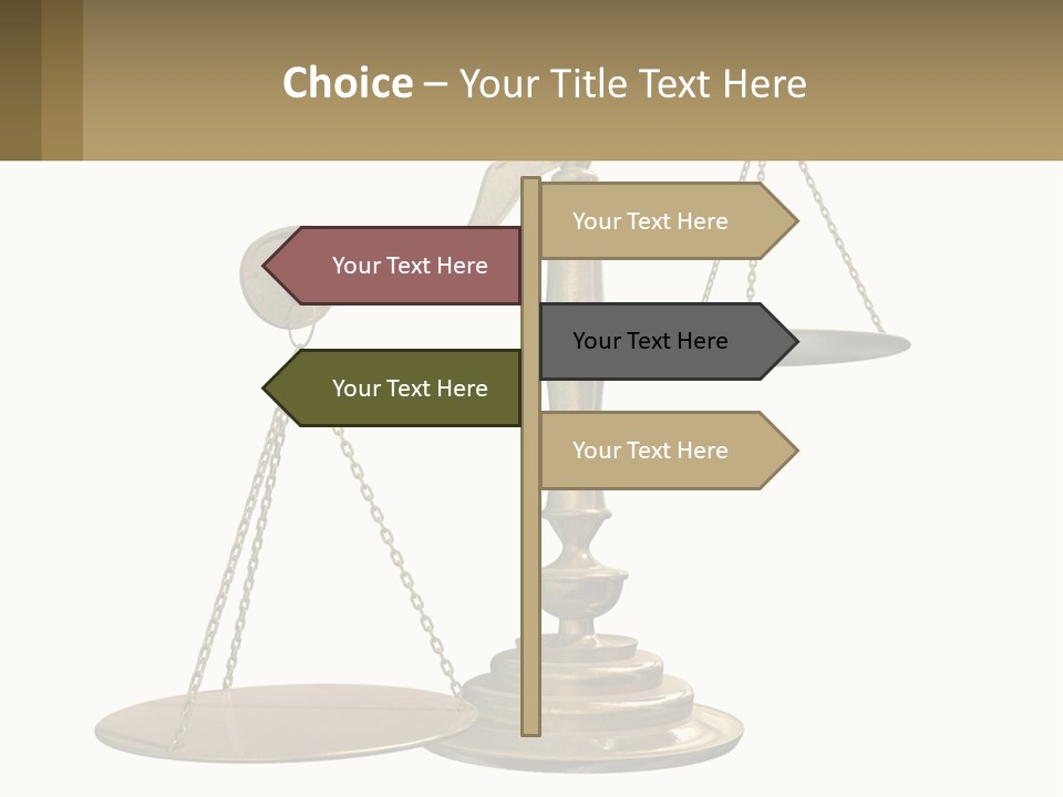 A Scale With A Sign On It That Says Name Of Presentation PowerPoint Template