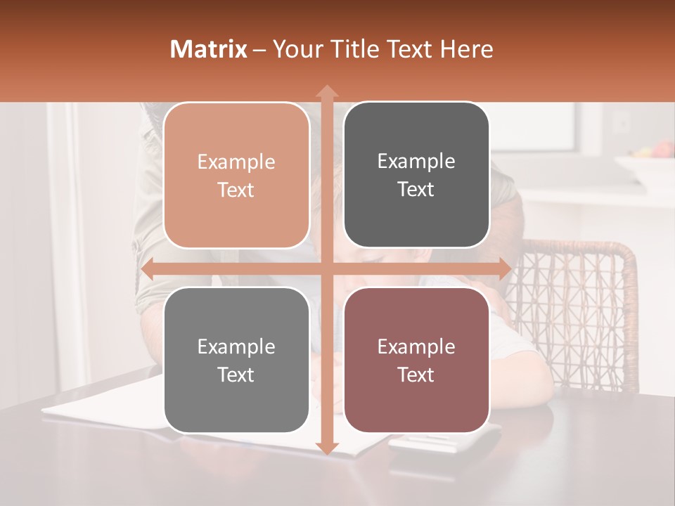 A Man Helping A Young Boy Write Something On A Piece Of Paper PowerPoint Template