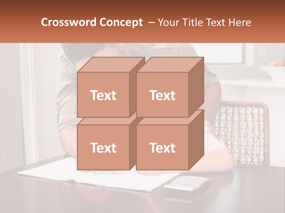 A Man Helping A Young Boy Write Something On A Piece Of Paper PowerPoint Template