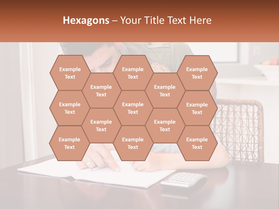 A Man Helping A Young Boy Write Something On A Piece Of Paper PowerPoint Template