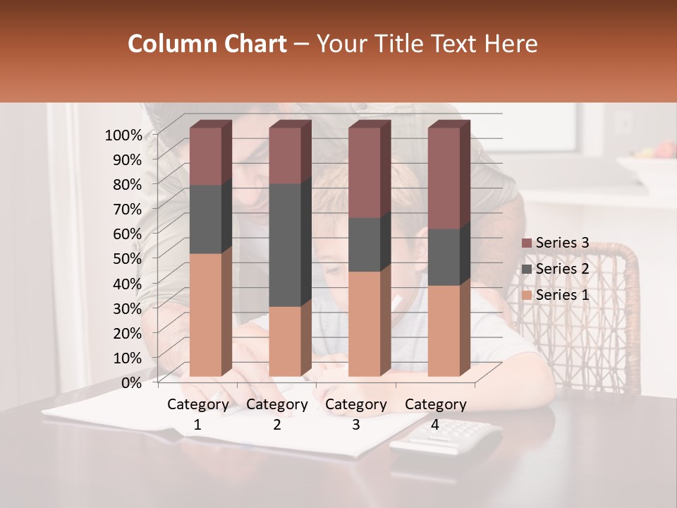 A Man Helping A Young Boy Write Something On A Piece Of Paper PowerPoint Template