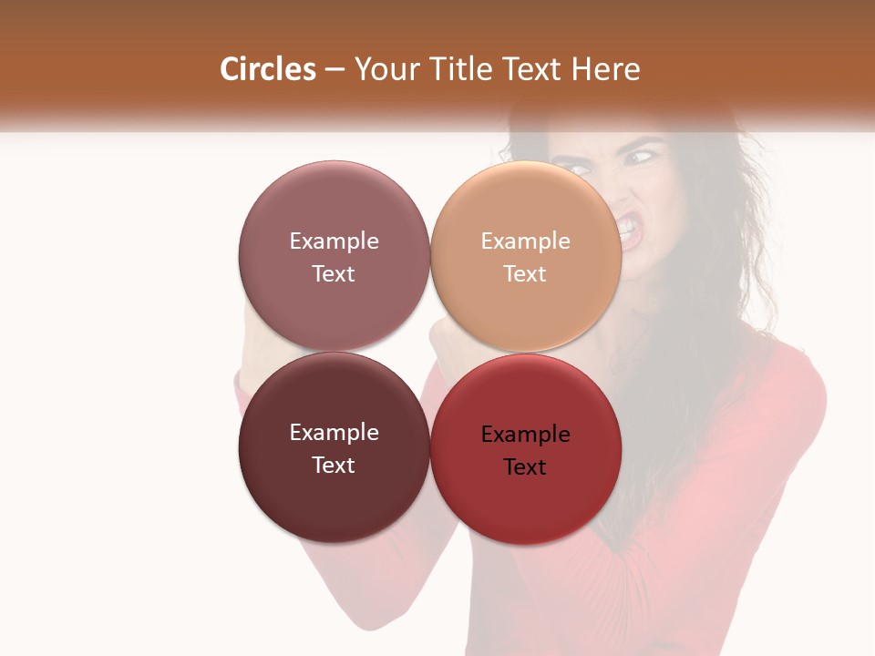 A Woman In A Red Shirt Holding A Cell Phone PowerPoint Template