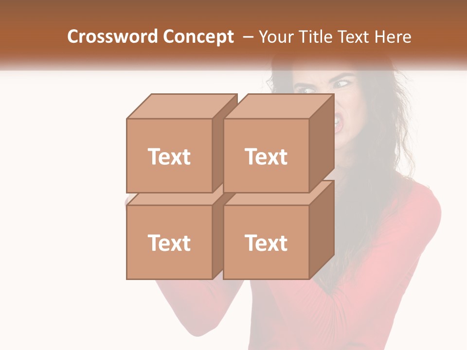 A Woman In A Red Shirt Holding A Cell Phone PowerPoint Template