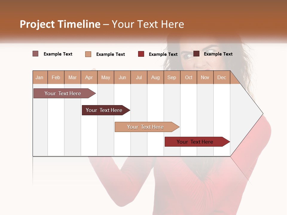 A Woman In A Red Shirt Holding A Cell Phone PowerPoint Template