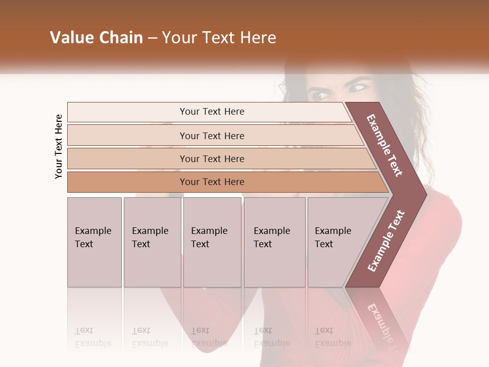 A Woman In A Red Shirt Holding A Cell Phone PowerPoint Template