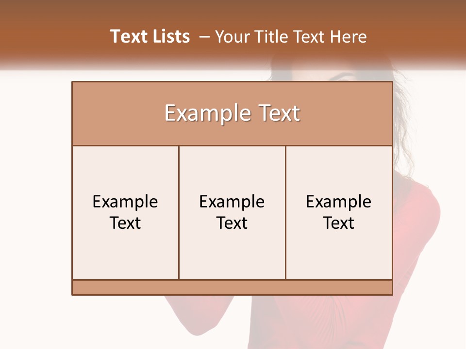 A Woman In A Red Shirt Holding A Cell Phone PowerPoint Template