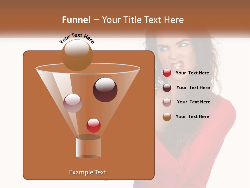 A Woman In A Red Shirt Holding A Cell Phone PowerPoint Template