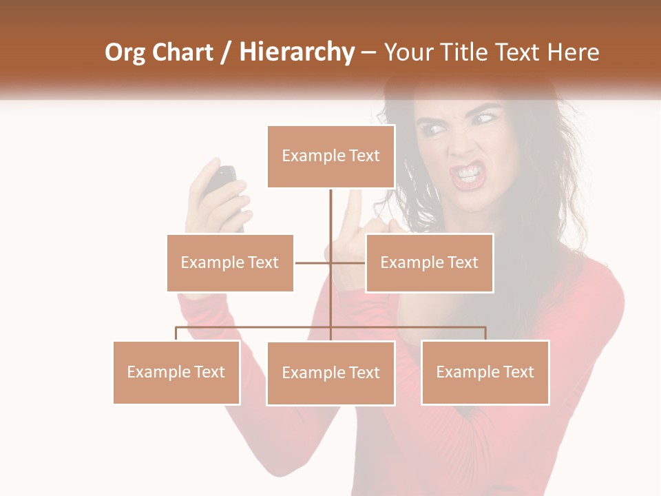 A Woman In A Red Shirt Holding A Cell Phone PowerPoint Template