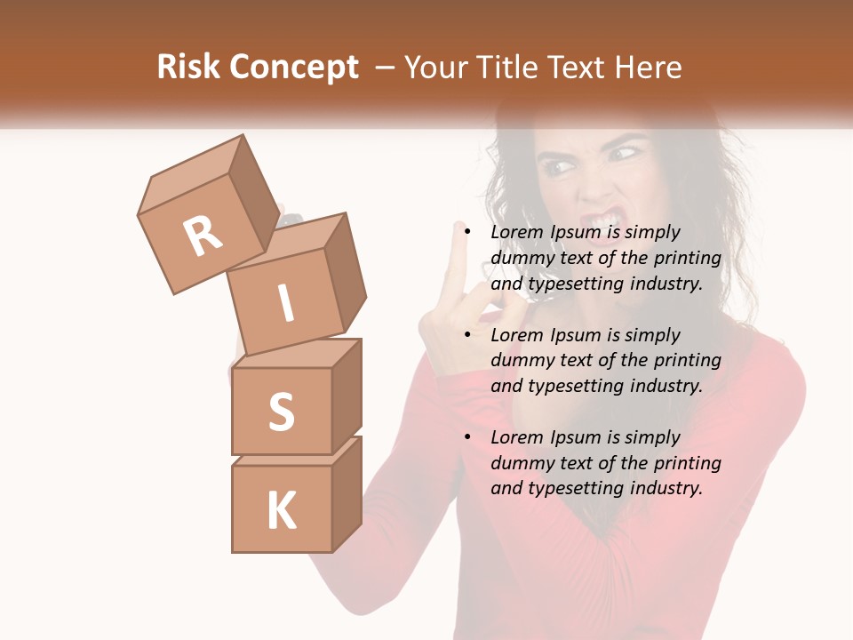 A Woman In A Red Shirt Holding A Cell Phone PowerPoint Template