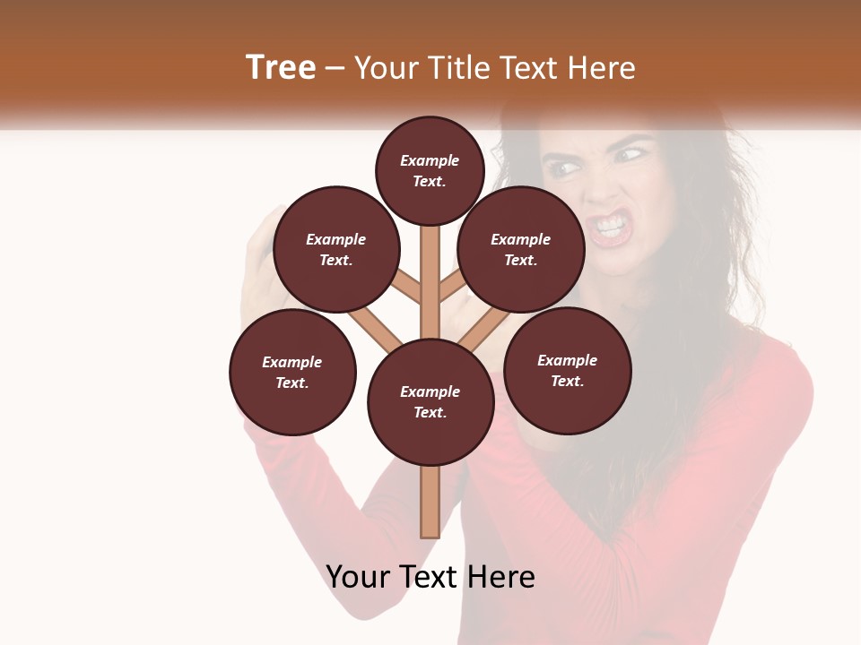 A Woman In A Red Shirt Holding A Cell Phone PowerPoint Template
