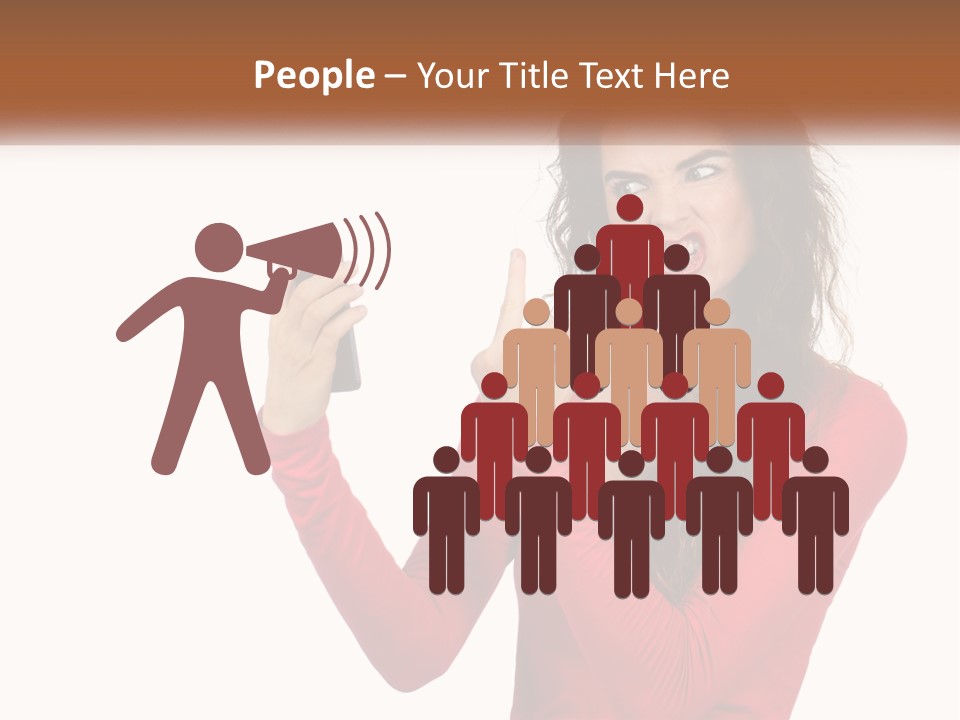 A Woman In A Red Shirt Holding A Cell Phone PowerPoint Template