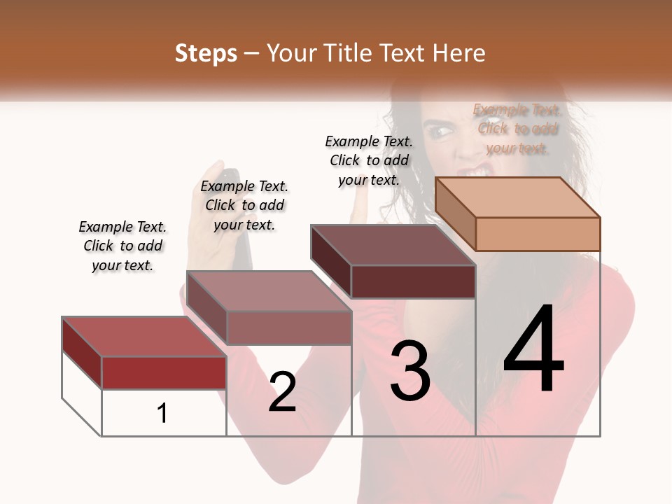 A Woman In A Red Shirt Holding A Cell Phone PowerPoint Template