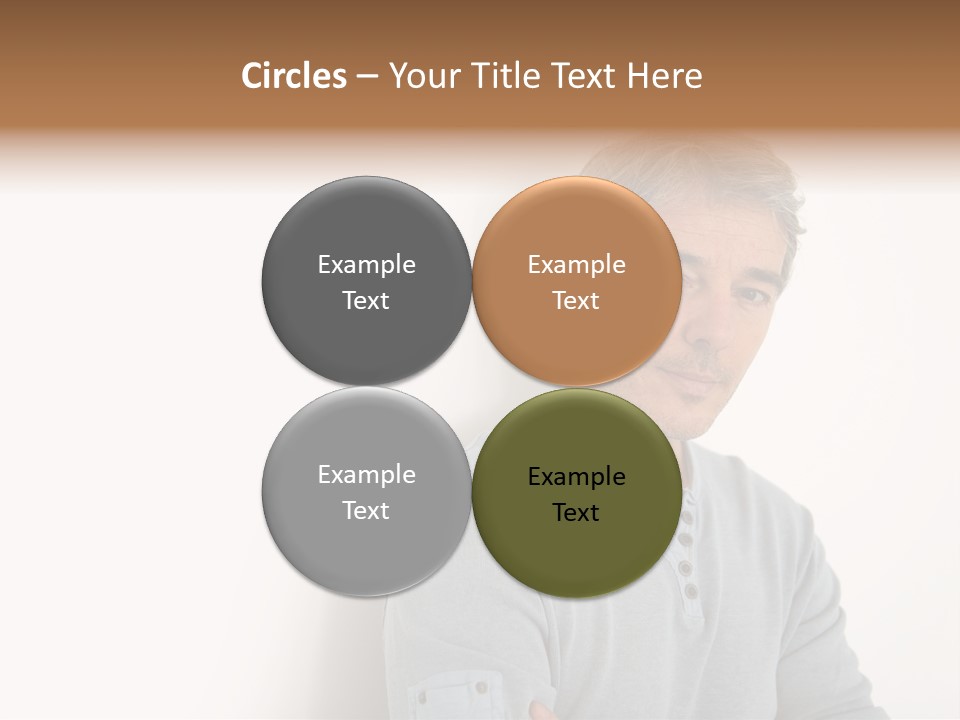 A Man In A Blue Shirt Is Posing For A Picture PowerPoint Template