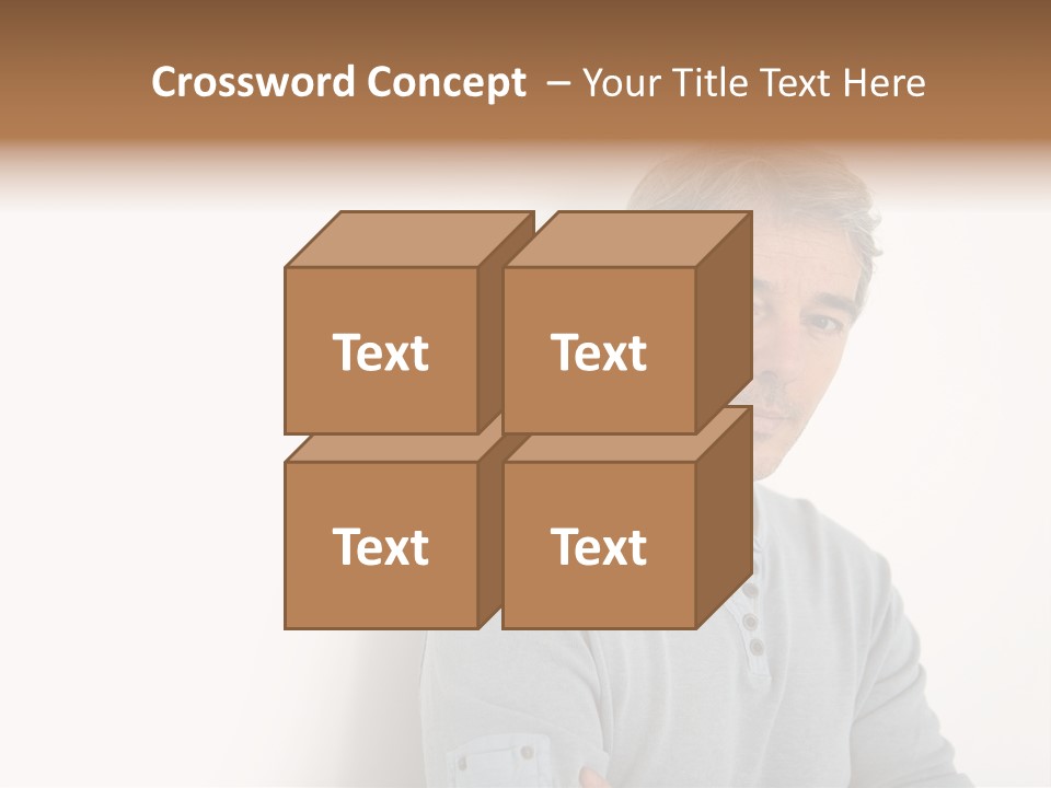 A Man In A Blue Shirt Is Posing For A Picture PowerPoint Template