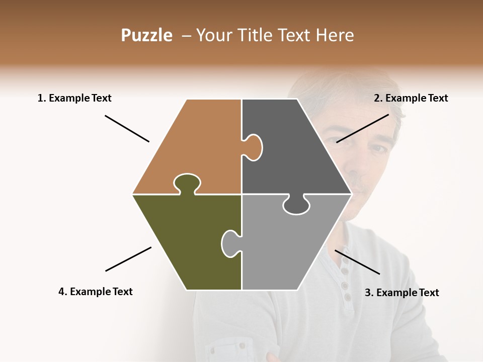 A Man In A Blue Shirt Is Posing For A Picture PowerPoint Template